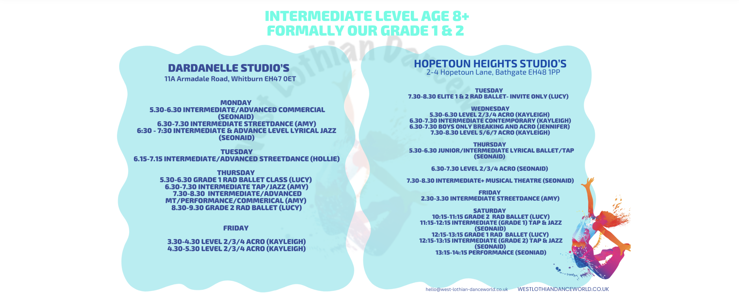 Intermediate class timetable